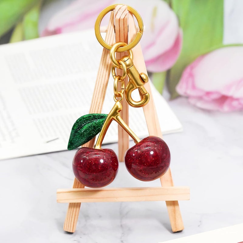 SKYFUN Cherry Keychain for Women Apple Strawberry Bag Charm Key Chain Accessories Gifts for Birthday Christmas - Image 4